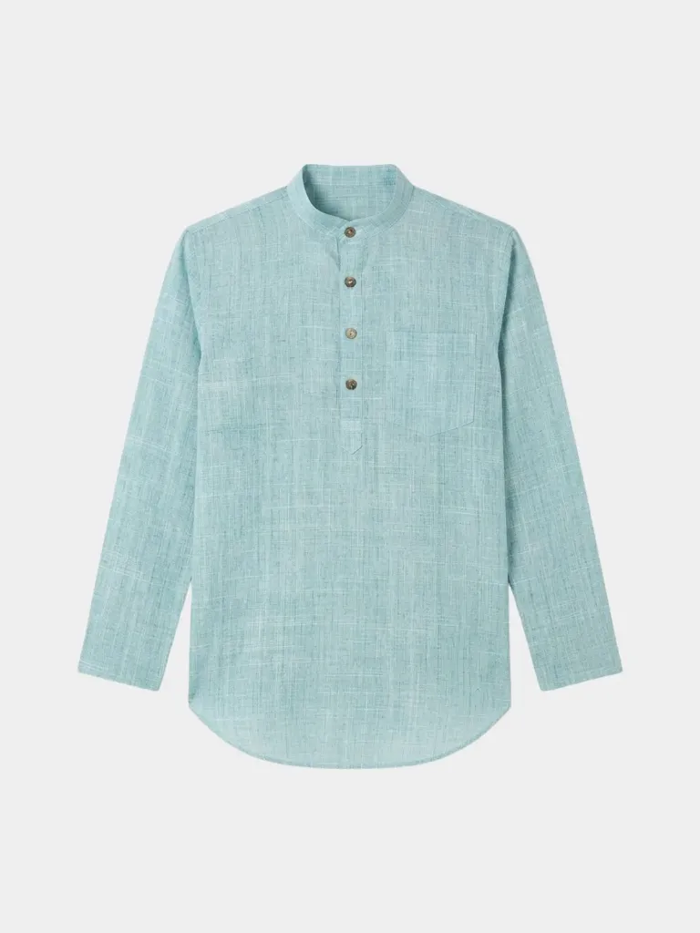 Baby Mint Khadi Short Kurta