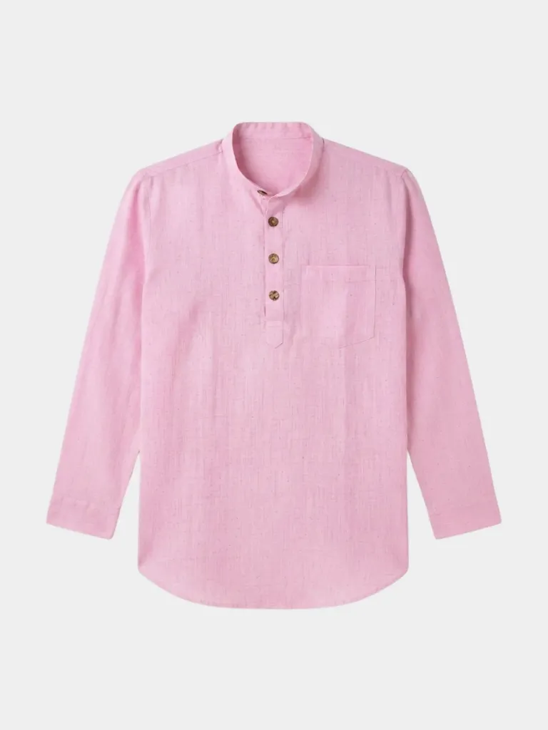 Baby Pink Khadi Short Kurta