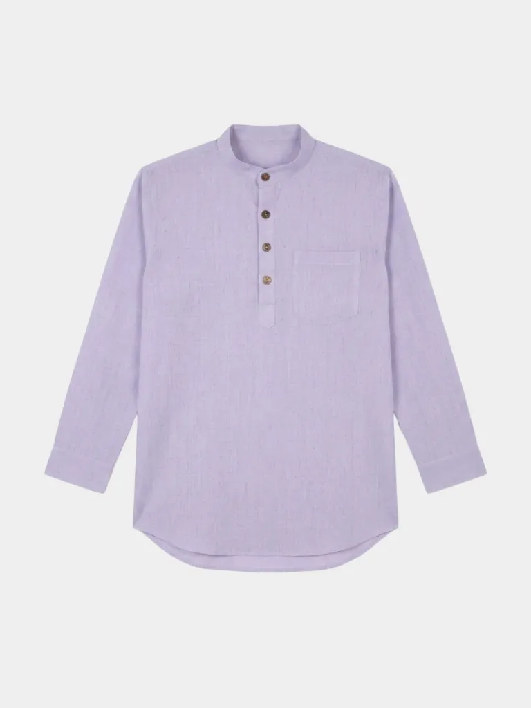 Lavender Khadi Short Kurta