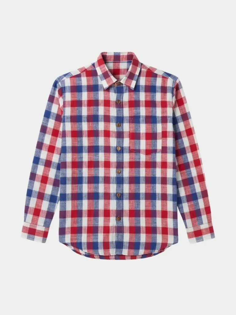 Multi Color Checked Full Sleeve Khadi Shirt
