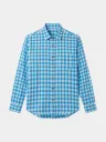 Blue Gingham Checked Full Sleeve Khadi Shirt