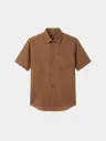 Brown Half Sleeve Khadi Shirt