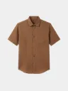 Brown Half Sleeve Khadi Shirt