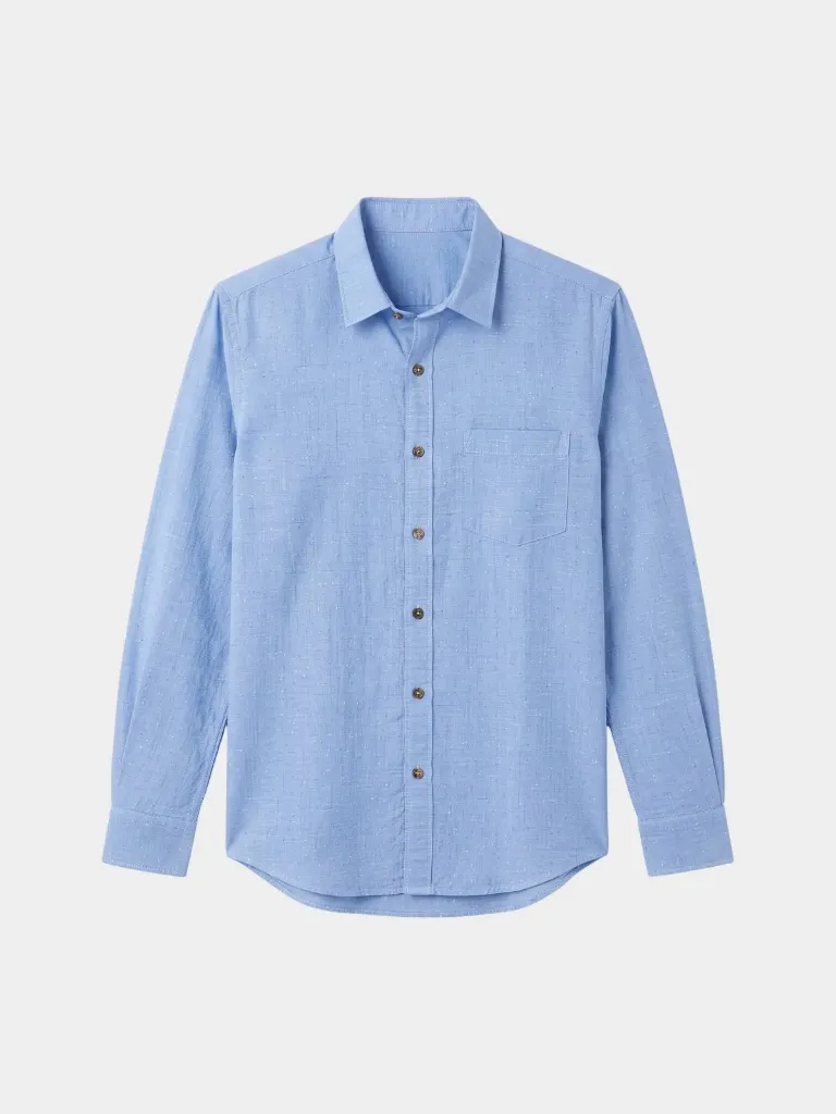 Light Blue Full Sleeve Khadi Shirt