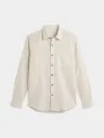 Beige Striped Full Sleeve Khadi Shirt