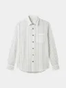 White Striped Full Sleeve Khadi Shirt
