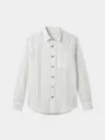 White Striped Full Sleeve Khadi Shirt