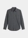 Black Striped Full Sleeve Khadi Shirt