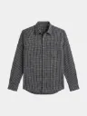 Black Checked Full Sleeve Khadi Shirt