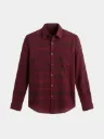 Maroon Black Checks Full Sleeve Khadi Shirt