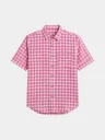 Pink Gingham Check Half Sleeve Khadi Shirt