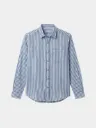 Blue Striped Full Sleeve Khadi Shirt