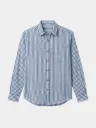 Blue Striped Full Sleeve Khadi Shirt