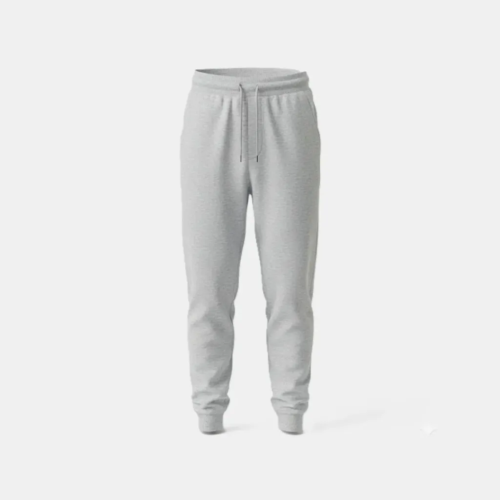 Grey melange Cotton Joggers (Solid, 30)