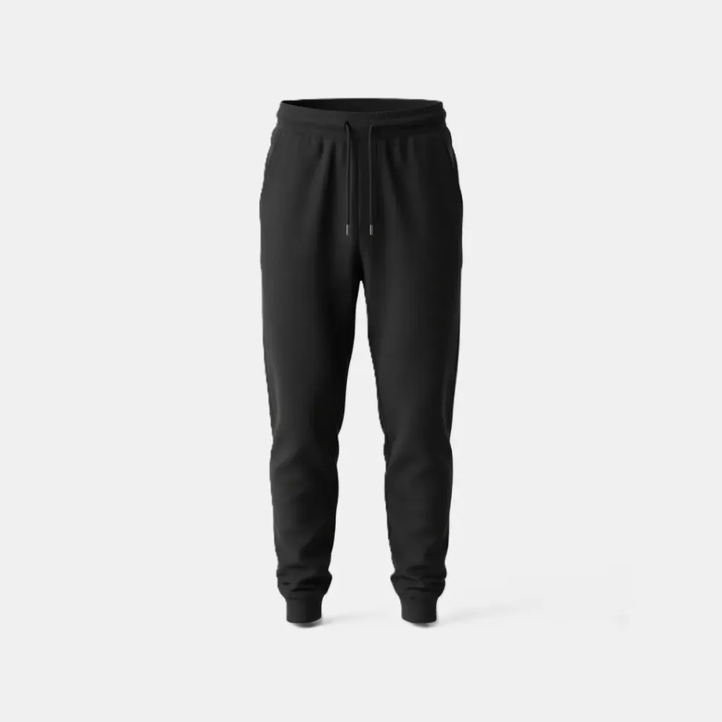 Black Cotton Joggers (Solid, 30)