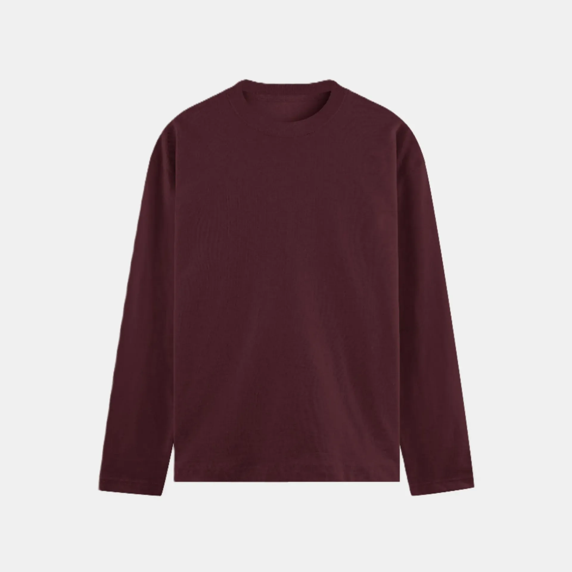 Maroon full sleeve T-shirt (S, Solid)